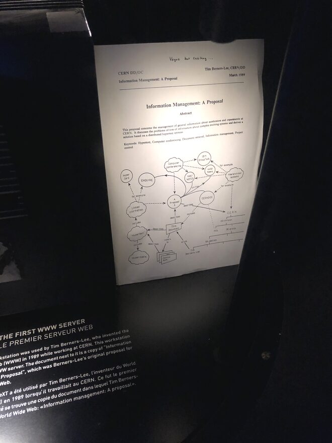 Tim Berners-Lee's 1989 proposal, Information Management: A Proposal, annotated Vague but exciting