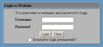 webmin login